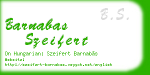 barnabas szeifert business card